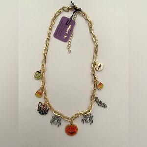 Halloween Charm Necklace Gold Link Chain 21 Inches Autumn Collection Piper K